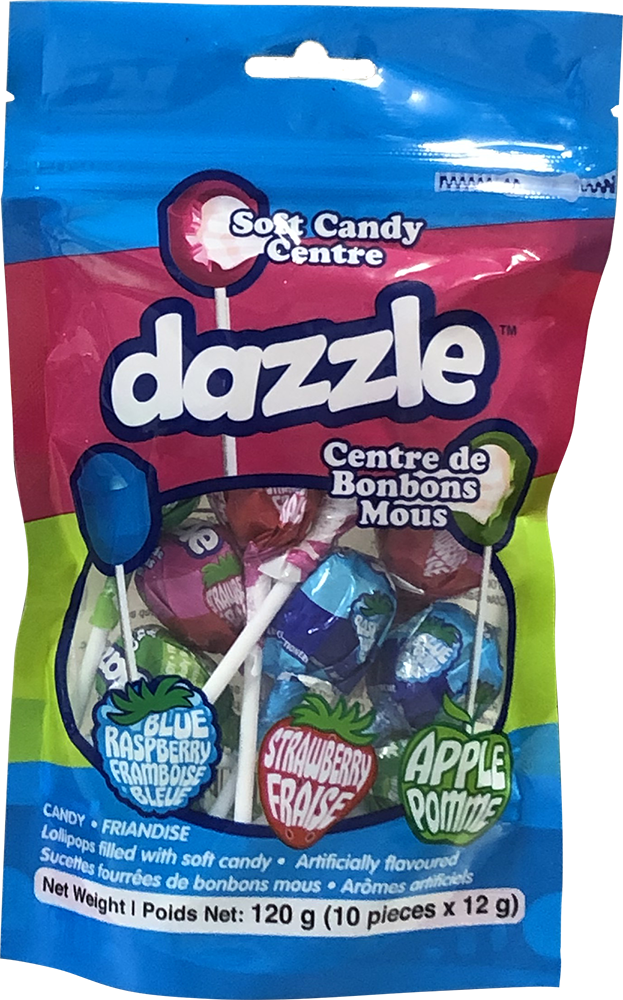 Dazzle Lollipops filled with soft candy