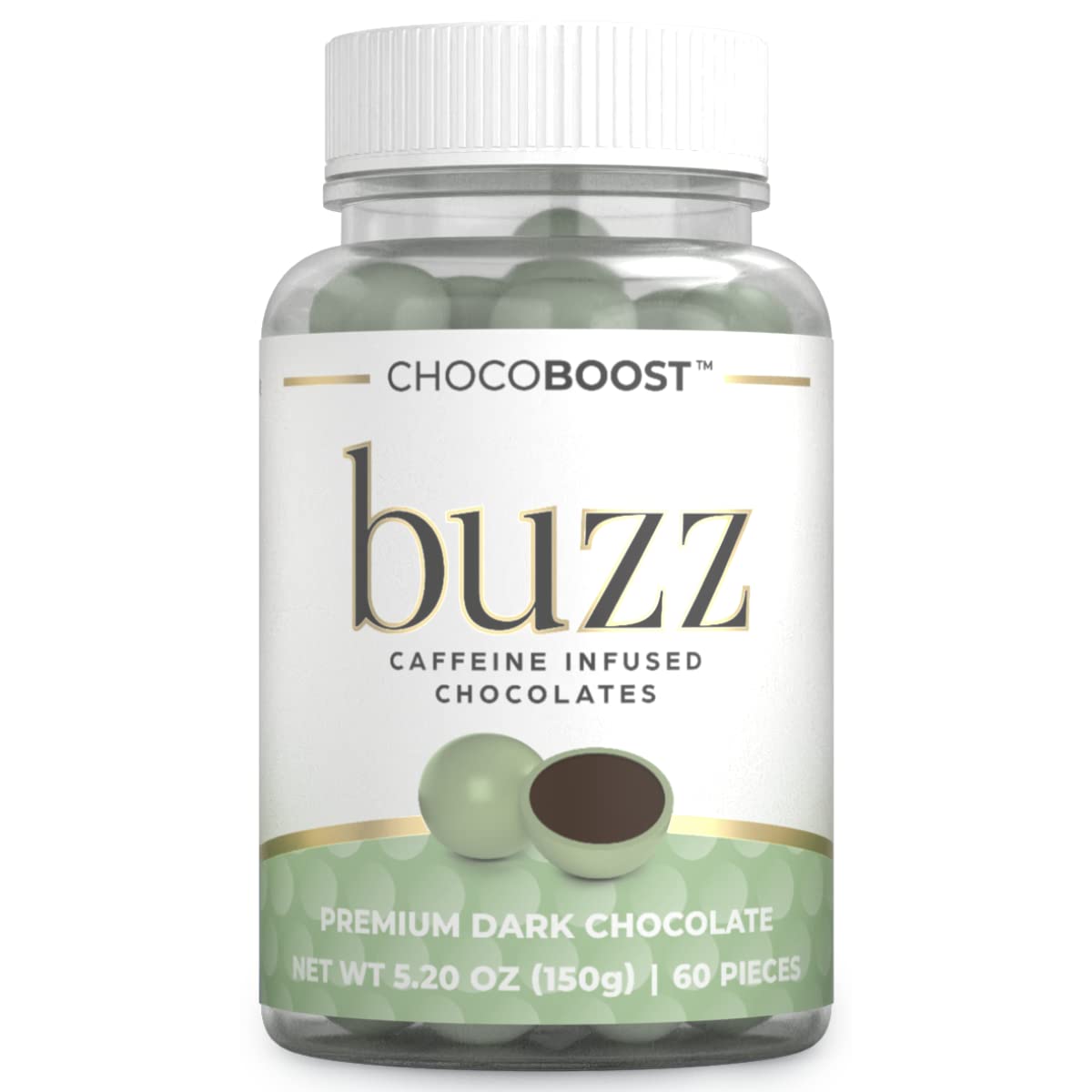 ChocoBOOST Buzz Caffeine Infused Chocolate - Delicious Dark Chocolate That Delivers Energy and Focus - Fair Trade