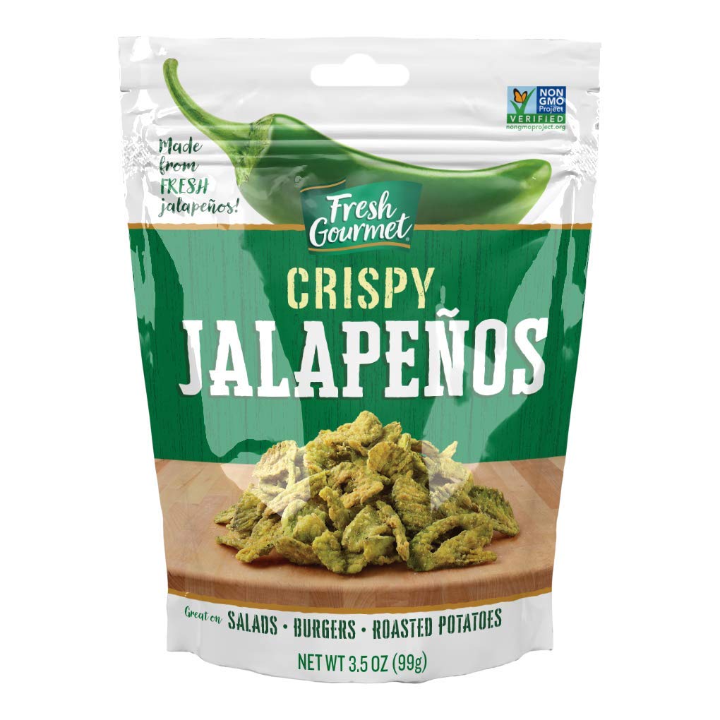 Fresh Gourmet Crispy Lightly Salted Jalapenos | Low Carb | Crunchy Snack and Salad Topper | 3.5 Ounce