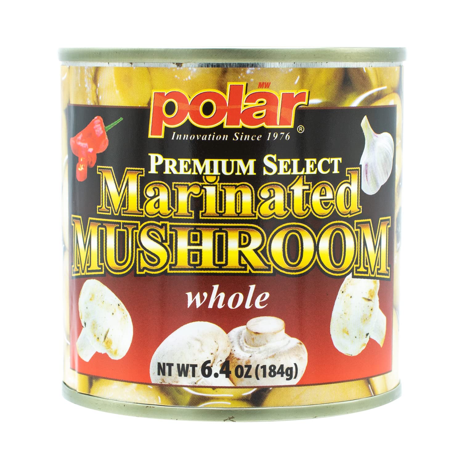 MW Polar Premium Select Whole Marinated Mushrooms 6.4oz (Pack of 12)