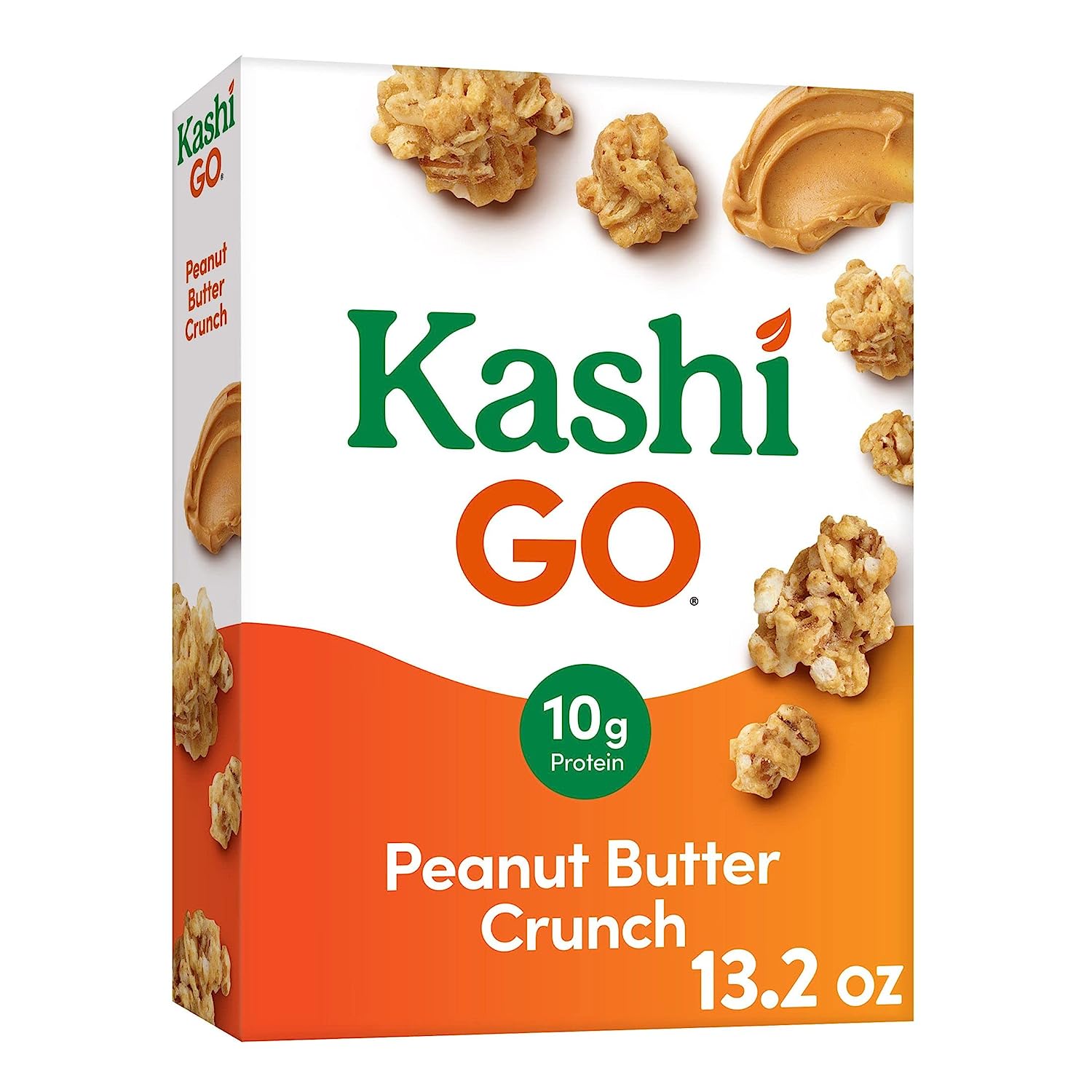 Kashi GO Breakfast Cereal, Vegan Protein, Fiber Cereal, Peanut Butter Crunch, 13.2oz Box (1 Box)