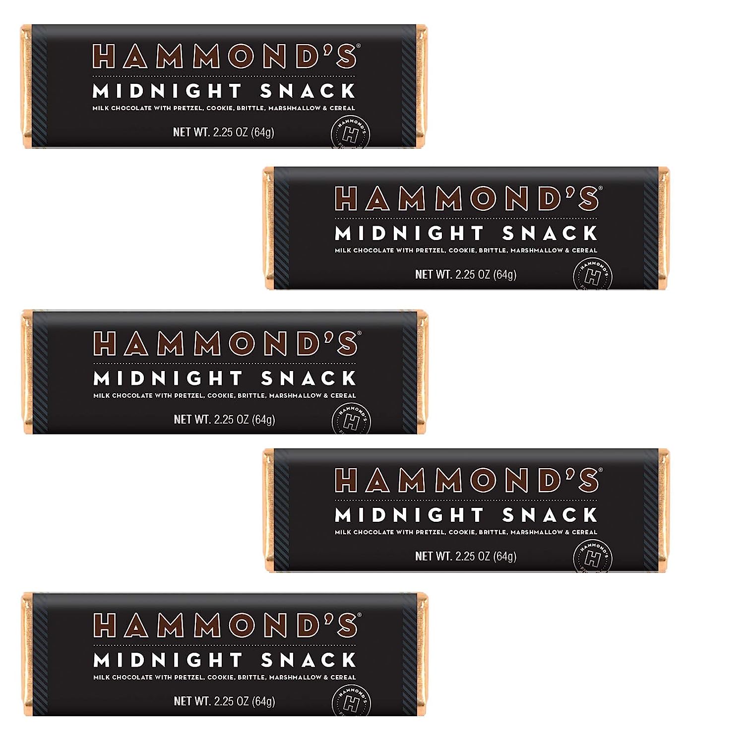 Hammond's Candies Gourmet Chocolate Candy Bars Midnight Snack | Sweet Milk Chocolate