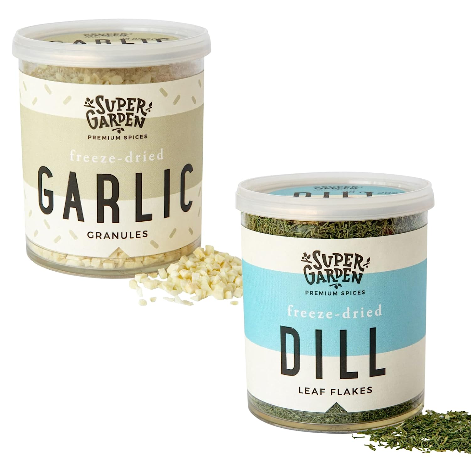 Freeze Dried Garlic and Dill Bundle - 100% Pure & Natural Freeze Dried Spices for Cooking - Dried Herbs