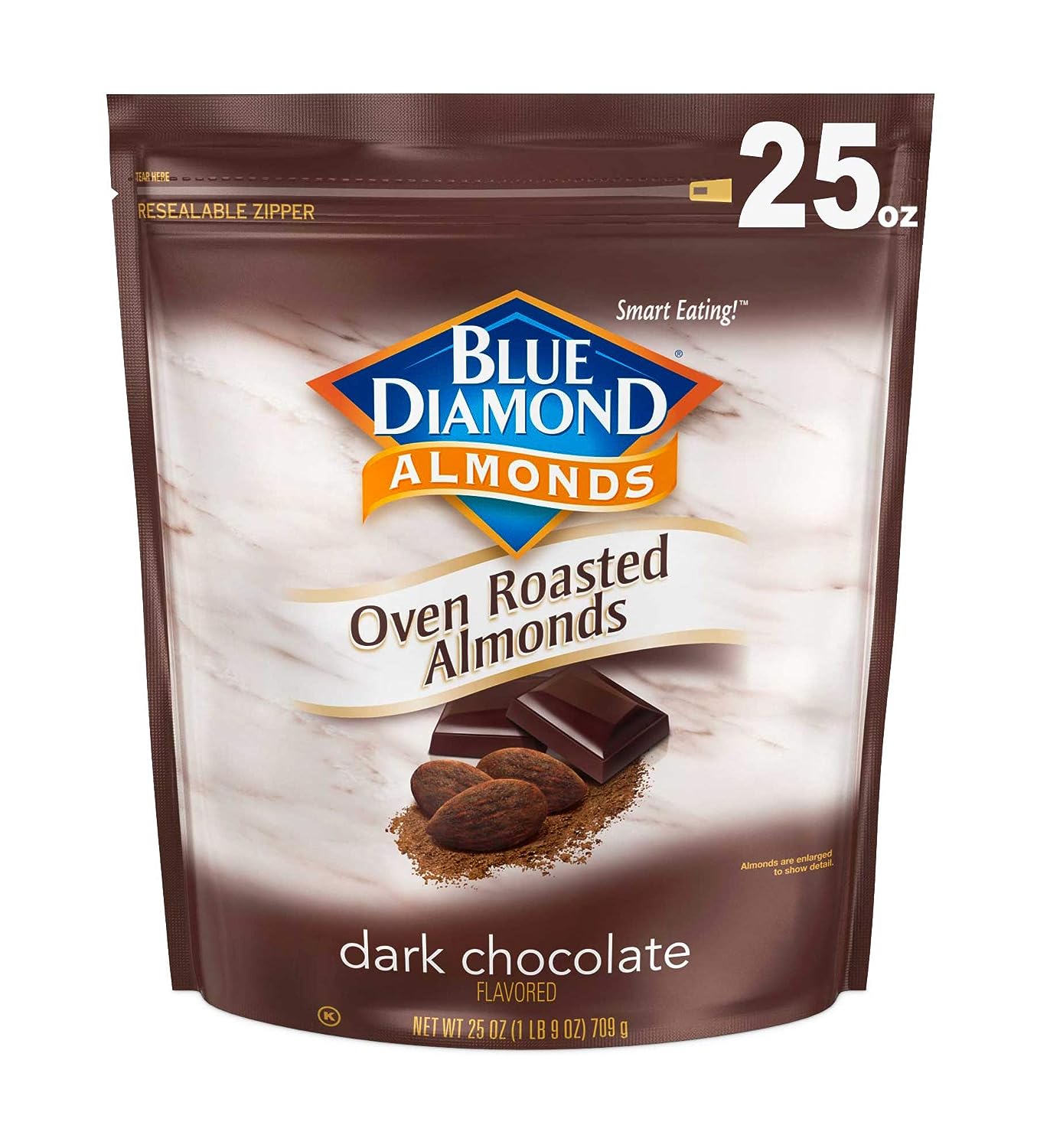 Blue Diamond Almonds Oven Roasted Dark Chocolate Flavored Snack Nuts