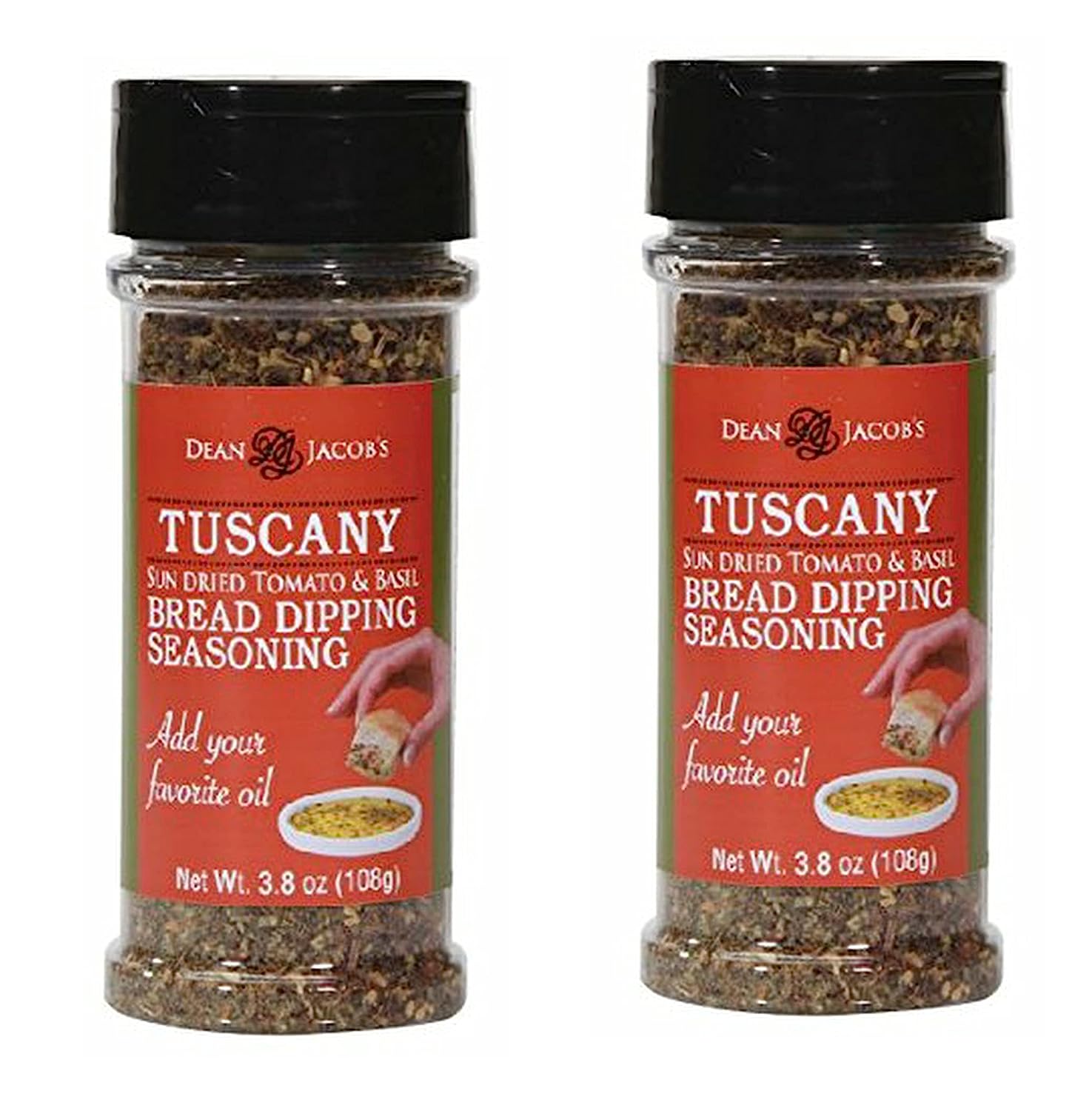 Dean Jacob's Tuscany Bread Dipping Blend, 3.8 Oz Stacking Jar 2 pack