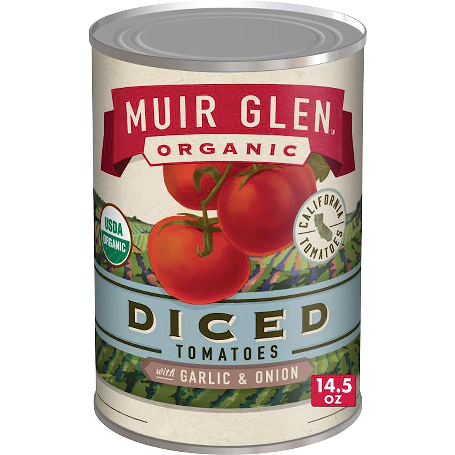 Muir Glen Organic Diced Tomatoes With Garlic and Onion, 14.5 oz (Pack of 12)