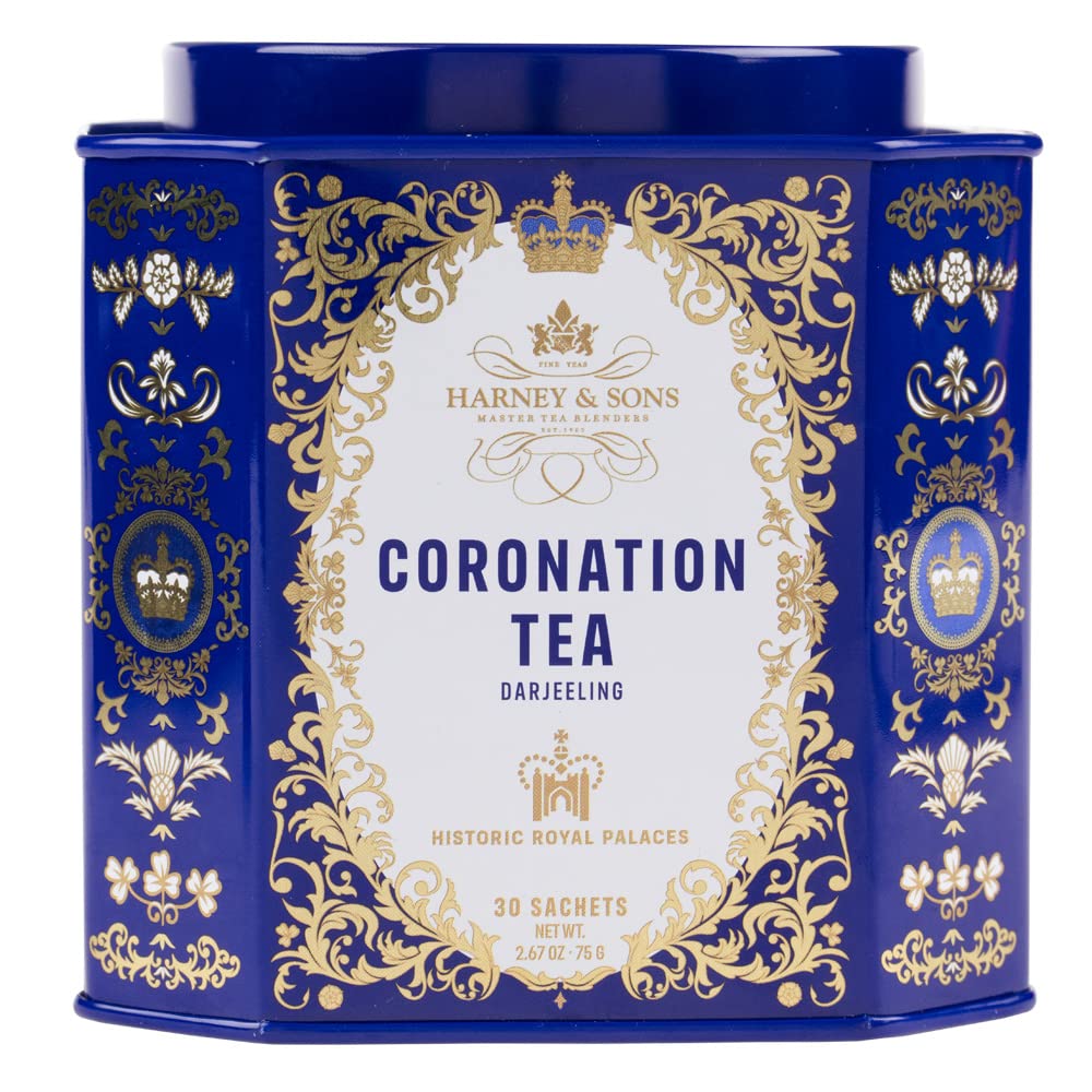 Harney & Sons Coronation Tea | 30 sachets in decorative tin, Organic Darjeeling