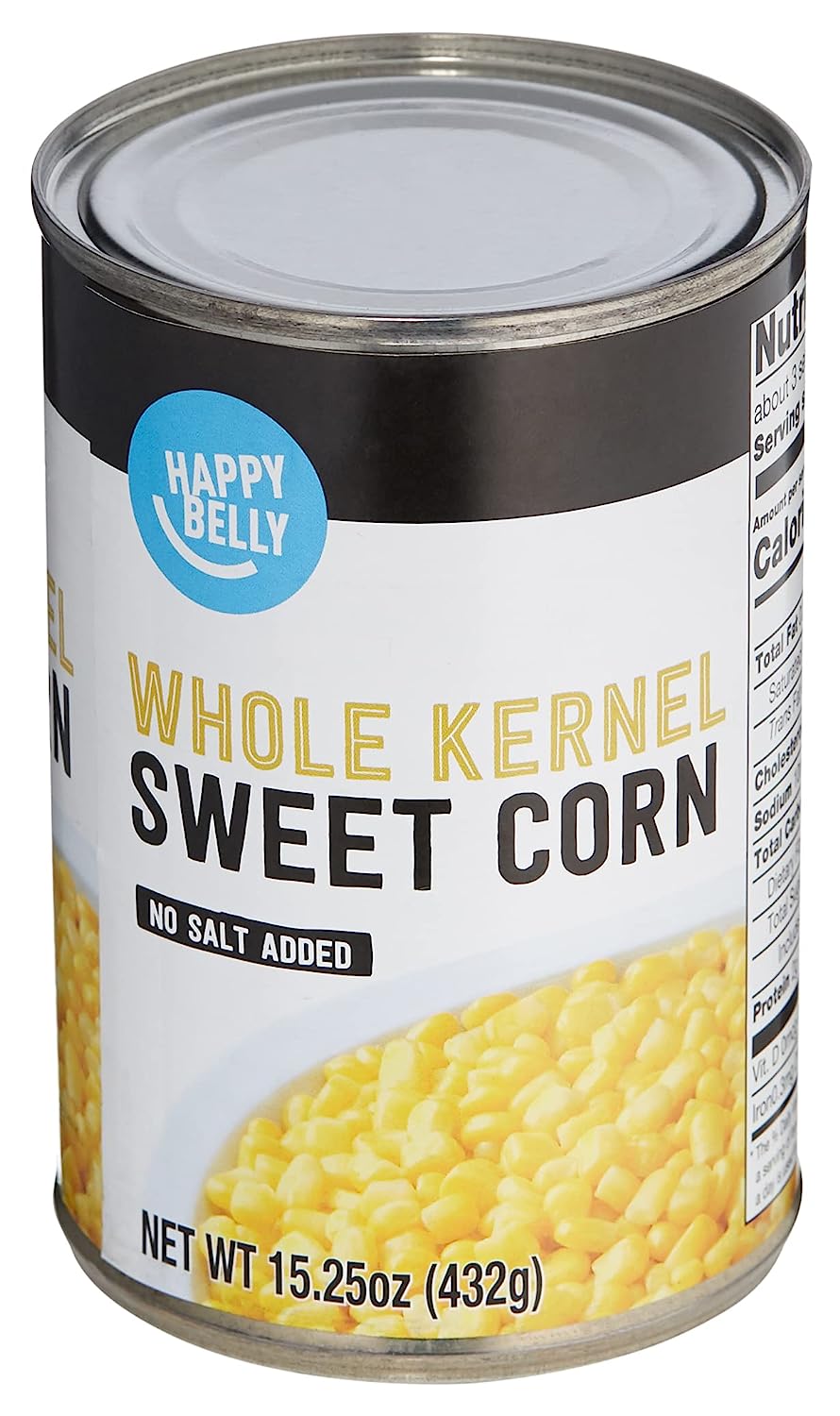 Amazon Brand - Happy Belly Whole Kernel Corn, No Salt Added, 15 oz