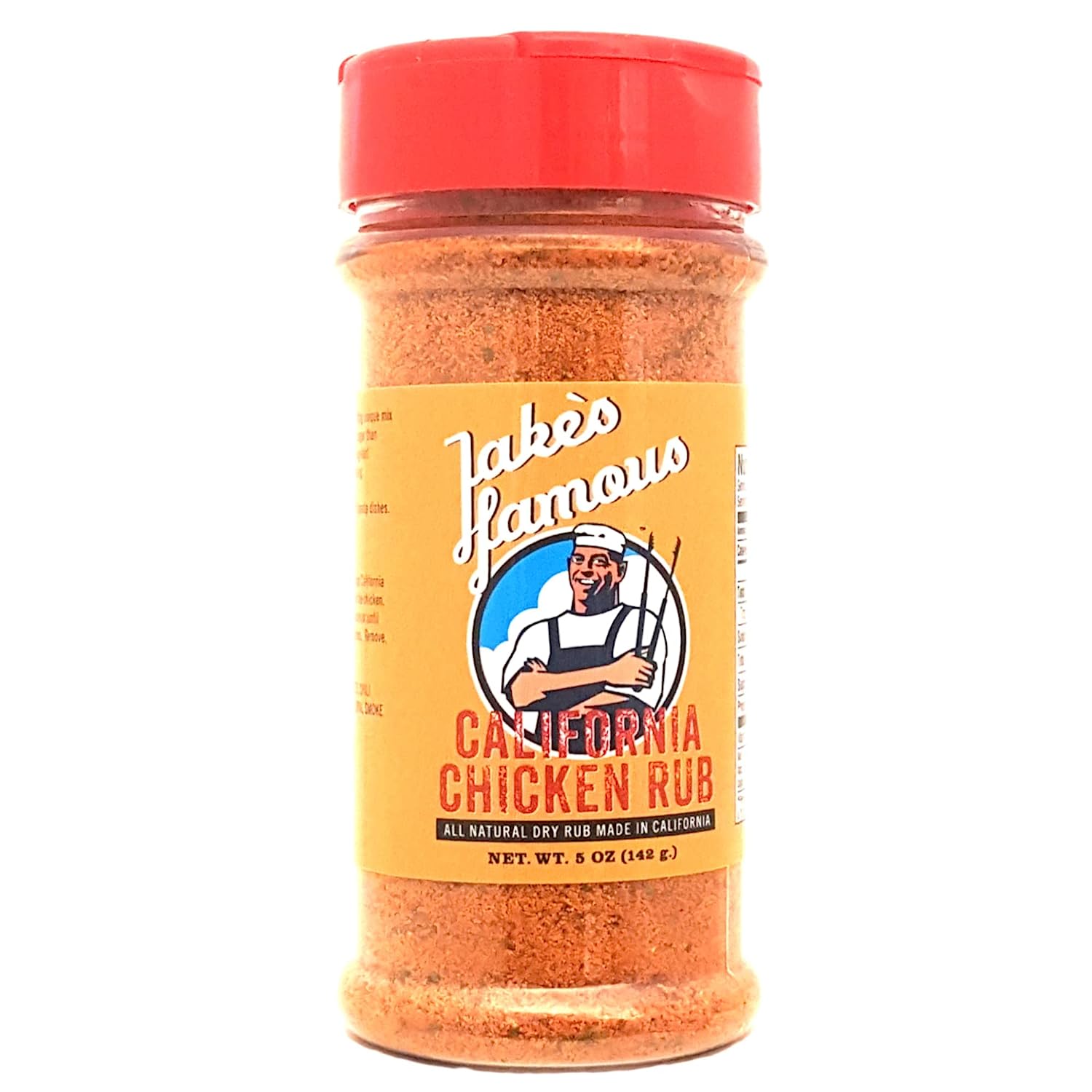 Jake's Famous California Chicken Rub, Seasoning for Chicken, Pork with Turmeric, 5 Oz