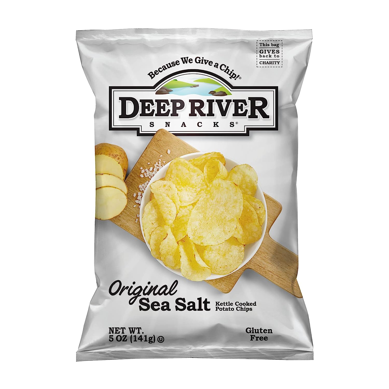 Deep River Snacks Original Sea Salt Kettle Cooked Potato Chips, 5-Ounce (Pack of 12)