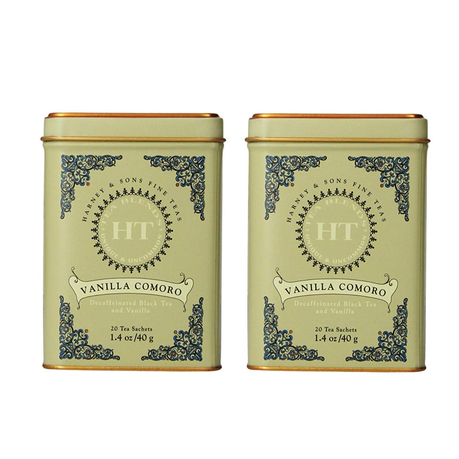 Harney & Son's Vanilla Comoro Tea Tin 20 Sachets (1.4 oz ea