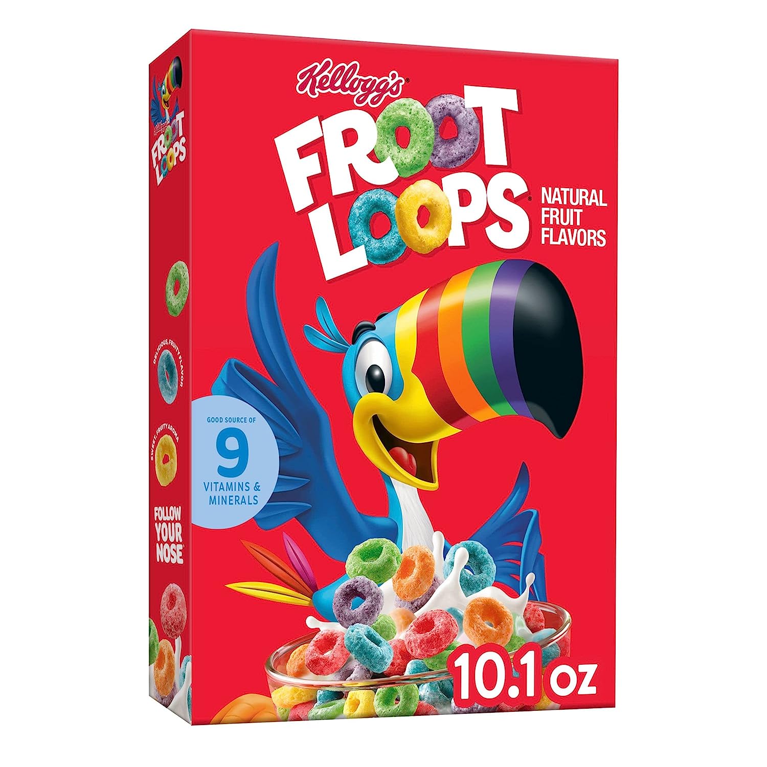 Froot Loops Cold Breakfast Cereal, Fruit Flavored, Breakfast Snacks with Vitamin C, Original, 10.1oz Box (1 Box)