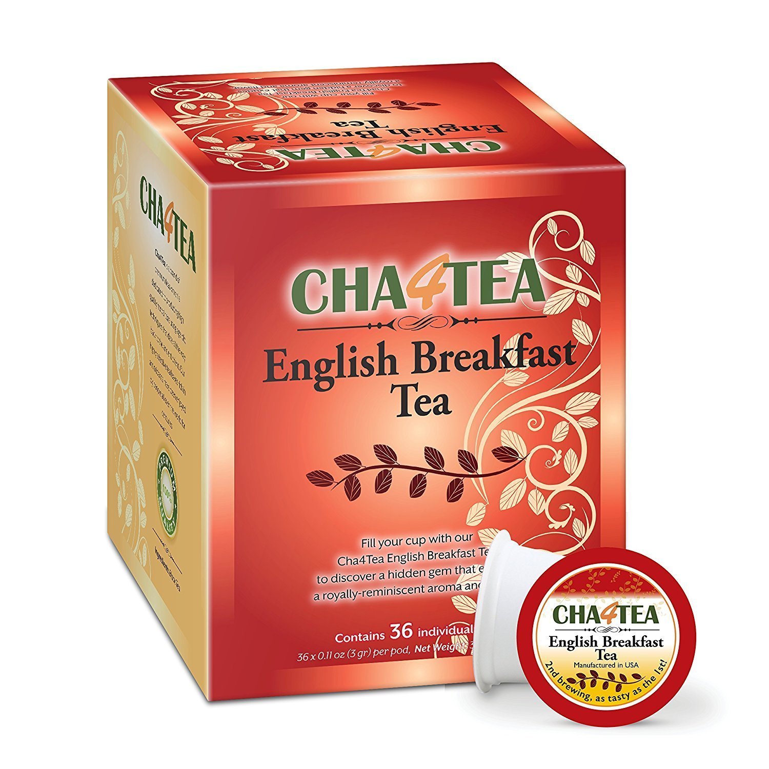 Cha4TEA 36-Count English Breakfast Tea for Keurig K-Cup