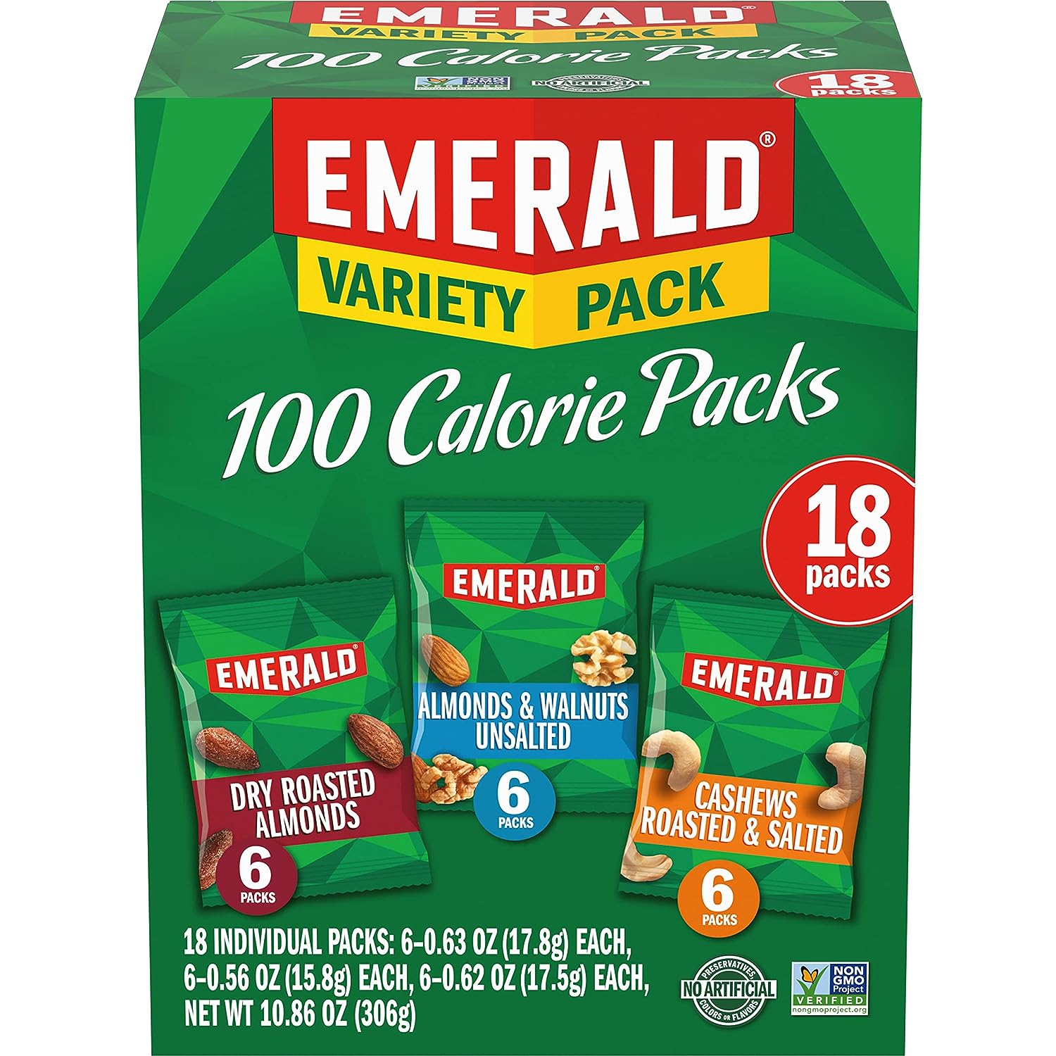 Emerald Nuts, 100 Calorie Variety Pack, 18 Count