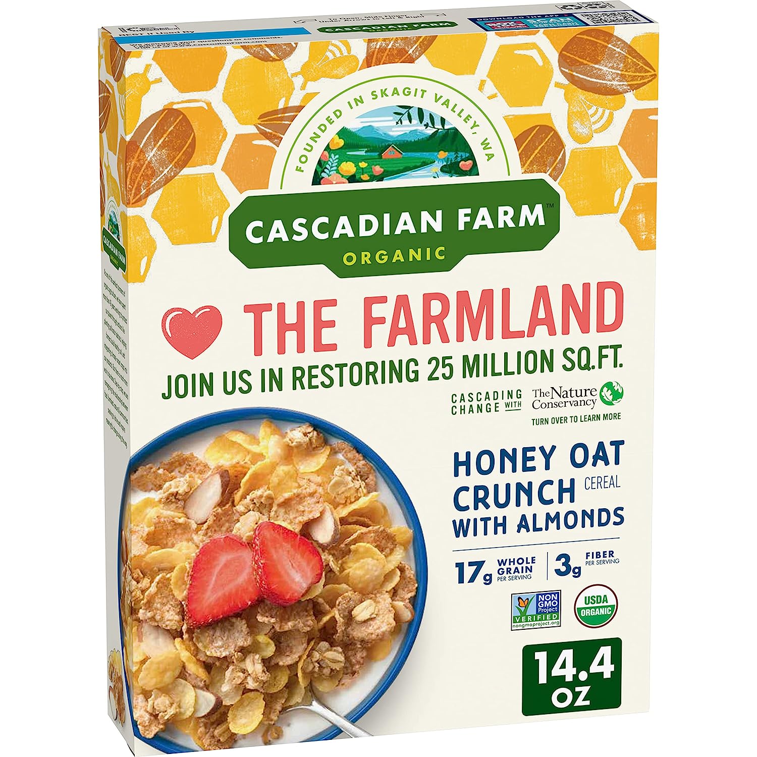 Cascadian Farm Organic Honey Oat Crunch Cereal With Almonds