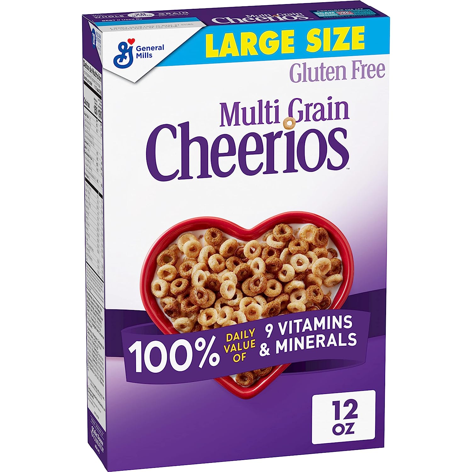 Multi Grain Cheerios Heart Healthy Cereal, Gluten Free Multigrain Cereal with Whole Grain Oats, 12 oz