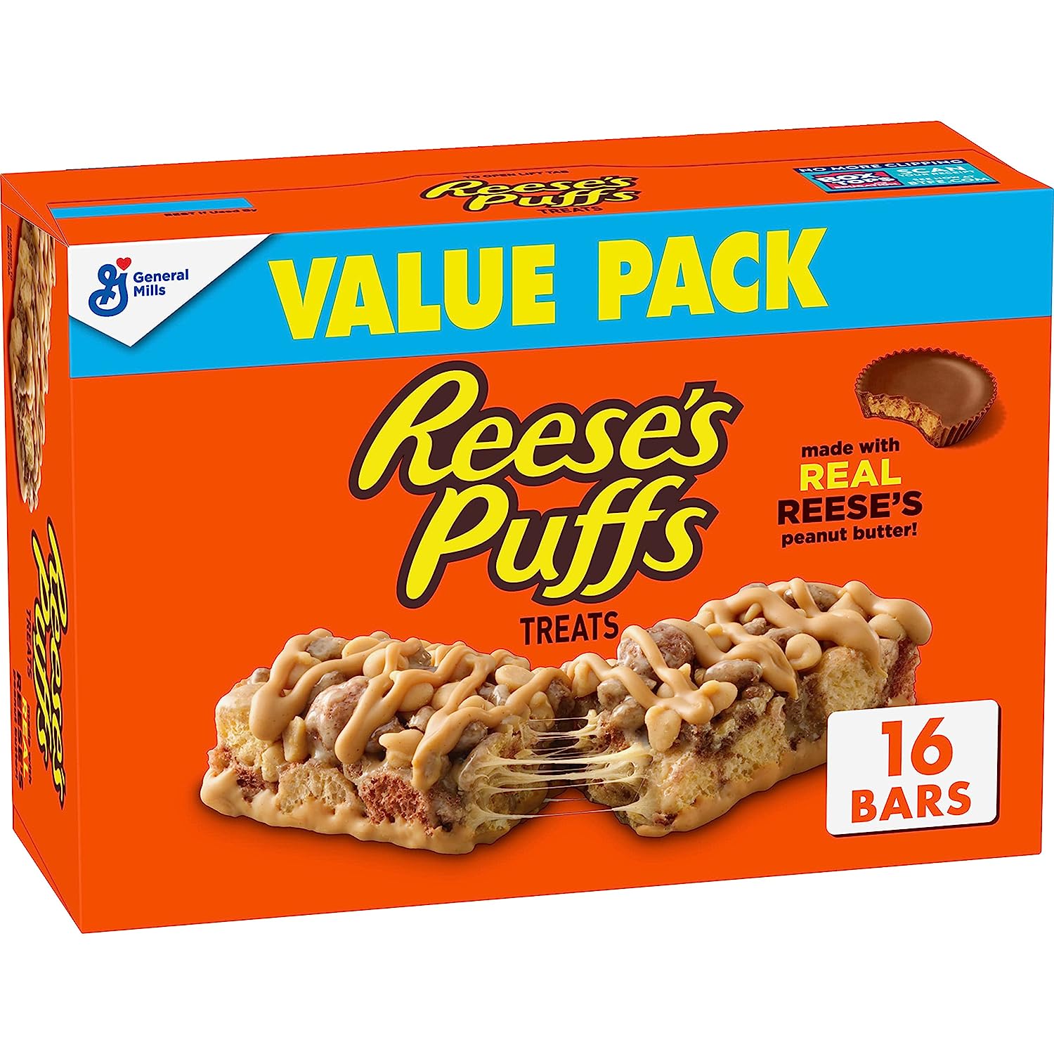 Reese's Puffs Breakfast Cereal Treat Bars Peanut Butter & Cocoa