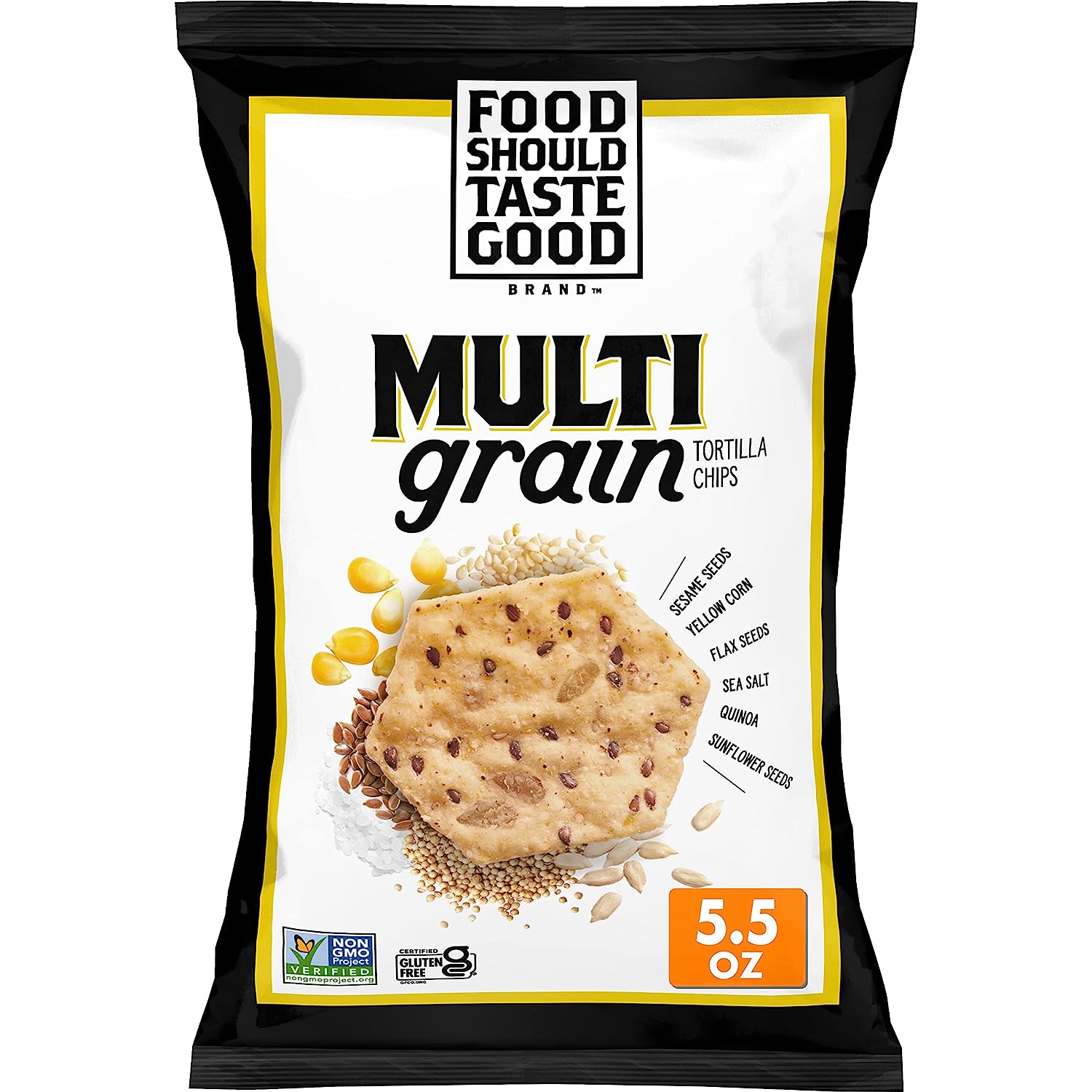 Food Should Taste Good, Tortilla Chips, Multigrain, Gluten Free Chips, 5.5 oz (Pack of 12)