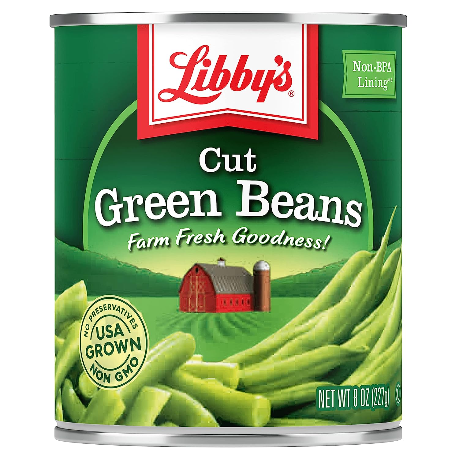 Libby's Cut Green Beans | Naturally Delicious, Mild & Subtly Sweet | Crisp-Tender Bite | Grown & Made in USA | 8 oz (Pack of 12)