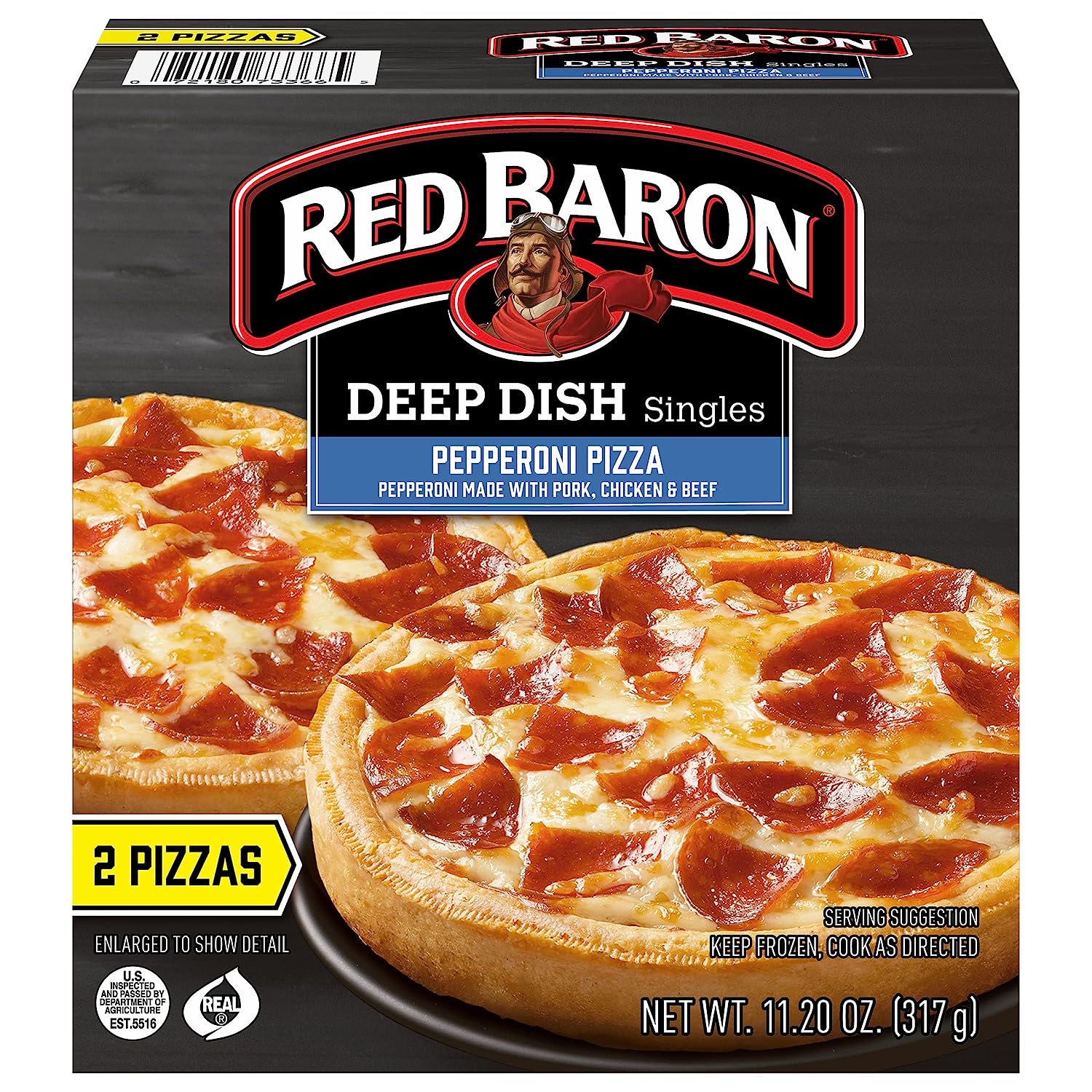 Red Baron Deep Dish Singles Pepperoni Pizza, 11.2 oz (frozen)