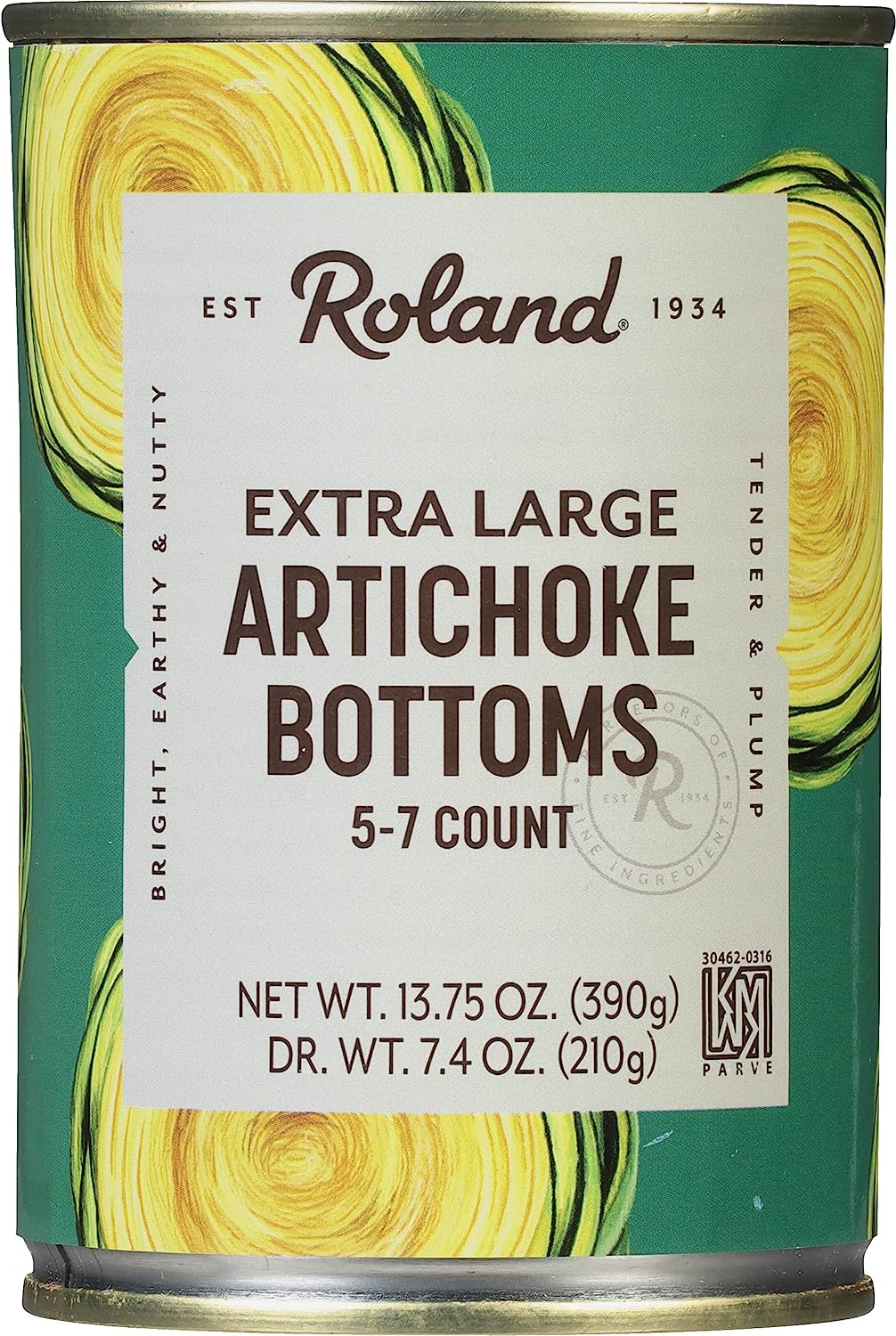 Roland Foods Extra Large Artichoke Bottoms, Specialty Imported Food, 5-7 Count, 13.75-Ounce Can