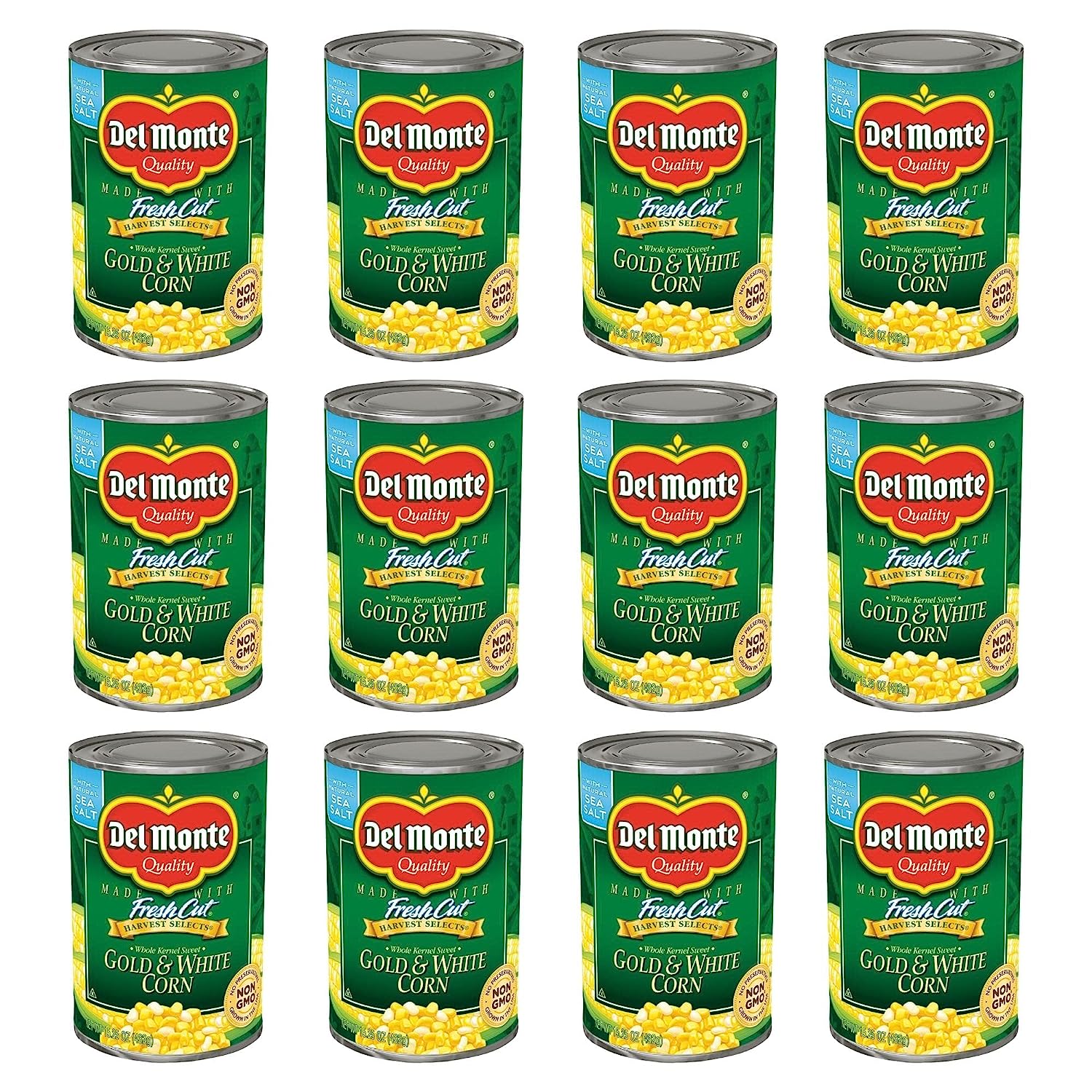 Del Monte Canned Harvest Select Fresh Cut Whole Kernel Sweet Gold & White Corn