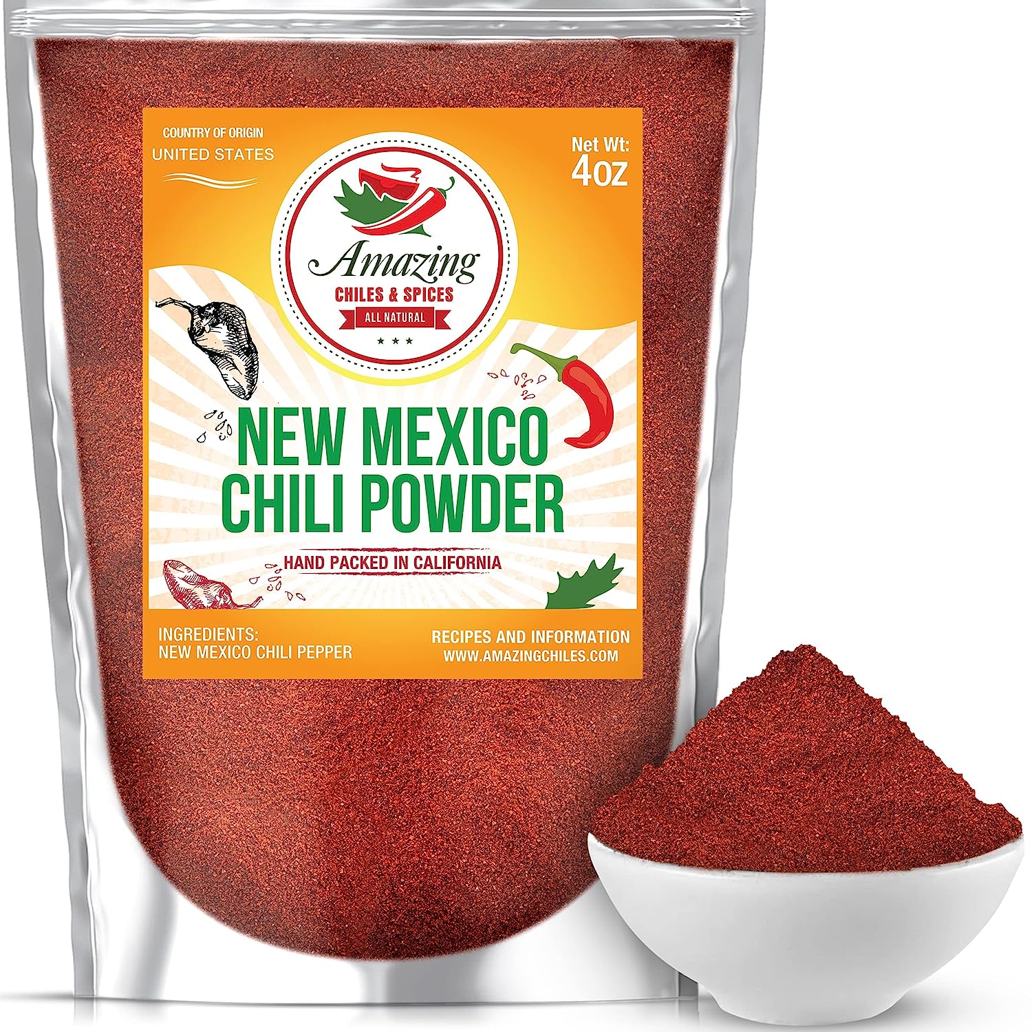 New Mexico Chili Powder (8oz) â€“ Natural and Premium. Great For Stews